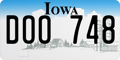 IA license plate DOO748