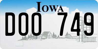 IA license plate DOO749