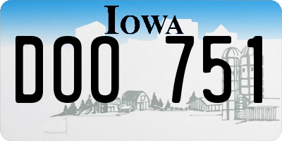 IA license plate DOO751