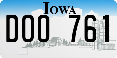 IA license plate DOO761