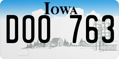 IA license plate DOO763