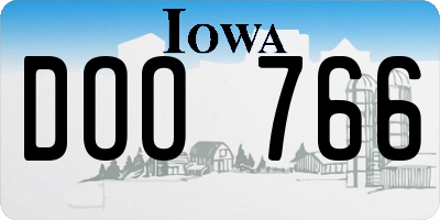 IA license plate DOO766