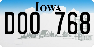 IA license plate DOO768