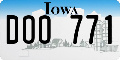 IA license plate DOO771