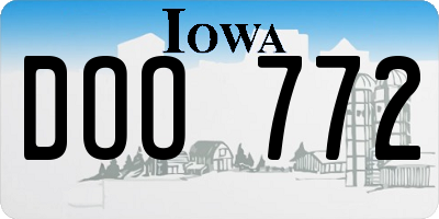 IA license plate DOO772