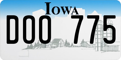 IA license plate DOO775