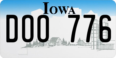 IA license plate DOO776
