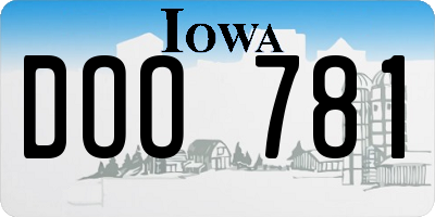 IA license plate DOO781