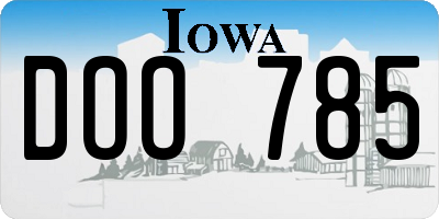 IA license plate DOO785