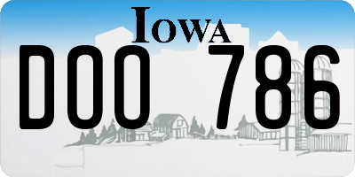 IA license plate DOO786