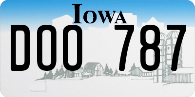 IA license plate DOO787