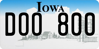 IA license plate DOO800