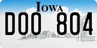 IA license plate DOO804