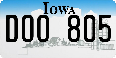 IA license plate DOO805