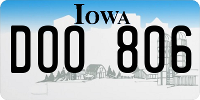 IA license plate DOO806