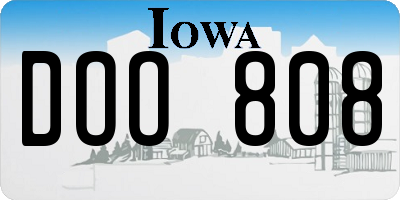 IA license plate DOO808