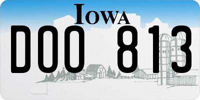 IA license plate DOO813
