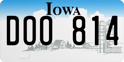 IA license plate DOO814