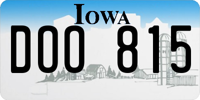 IA license plate DOO815