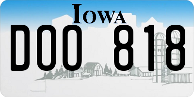 IA license plate DOO818