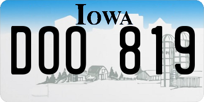 IA license plate DOO819