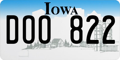 IA license plate DOO822