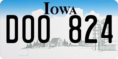 IA license plate DOO824