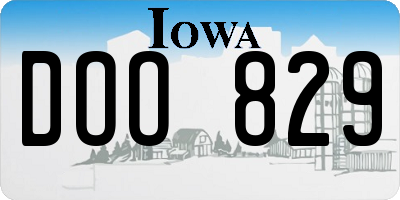 IA license plate DOO829