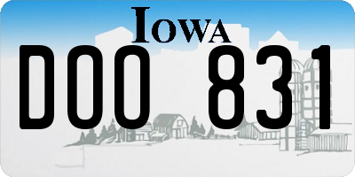 IA license plate DOO831