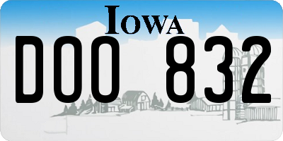 IA license plate DOO832