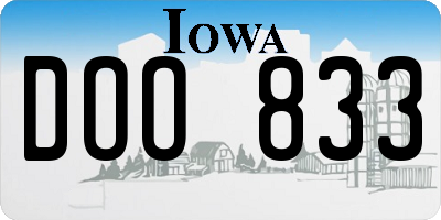 IA license plate DOO833