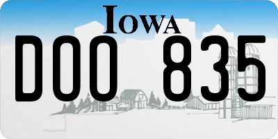 IA license plate DOO835