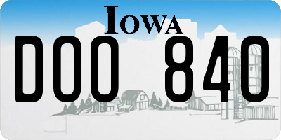 IA license plate DOO840