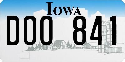IA license plate DOO841