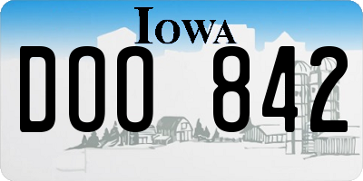 IA license plate DOO842