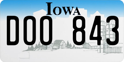 IA license plate DOO843
