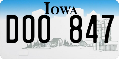 IA license plate DOO847