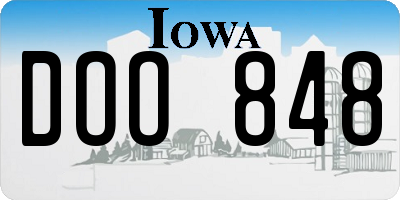 IA license plate DOO848