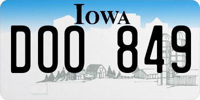 IA license plate DOO849