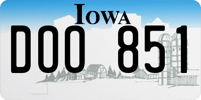 IA license plate DOO851
