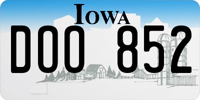 IA license plate DOO852