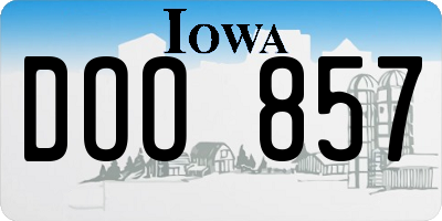 IA license plate DOO857