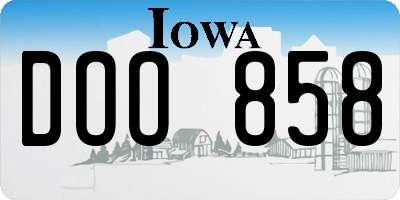 IA license plate DOO858