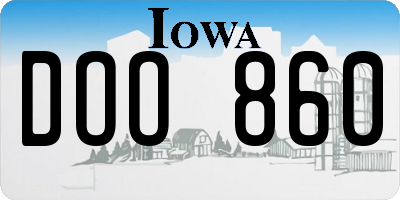 IA license plate DOO860