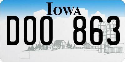 IA license plate DOO863