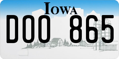 IA license plate DOO865
