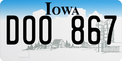 IA license plate DOO867