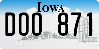 IA license plate DOO871