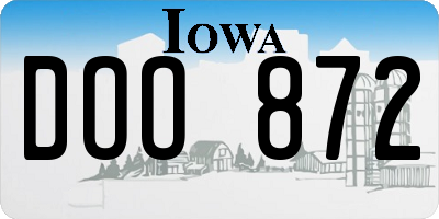 IA license plate DOO872
