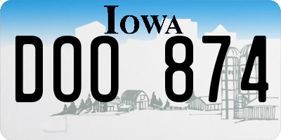 IA license plate DOO874